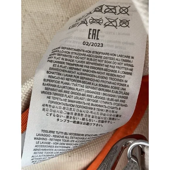 Parajumpers Beach Tote Bag Cream Orange Adjustable Strap Crossbody Logo $185 - Picture 14 of 14